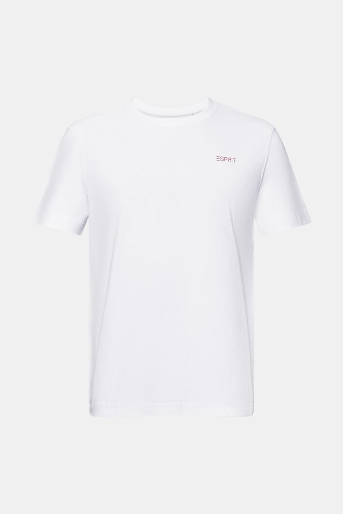 Baumwoll-T-Shirt mit Logo, WHITE, detail image number 7