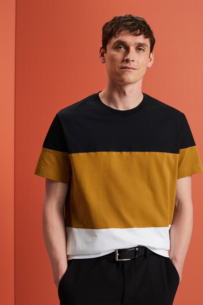Colourblock-T-Shirt, 100 % Baumwolle, BLACK, detail image number 4