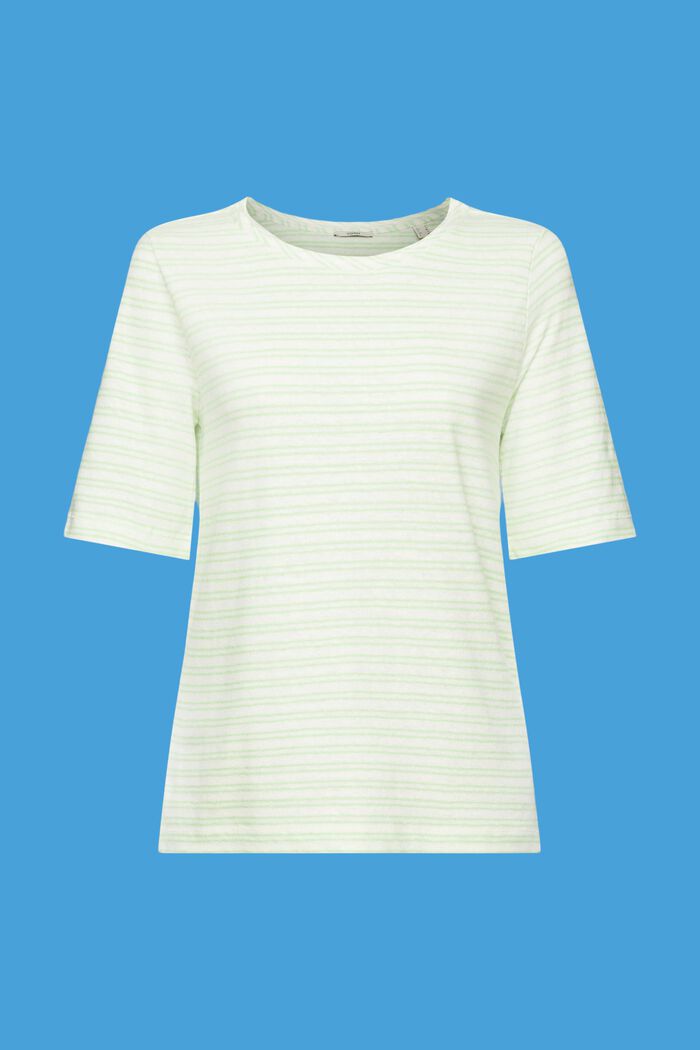 T-Shirt aus Baumwolle-Leinen-Mix, CITRUS GREEN, detail image number 7