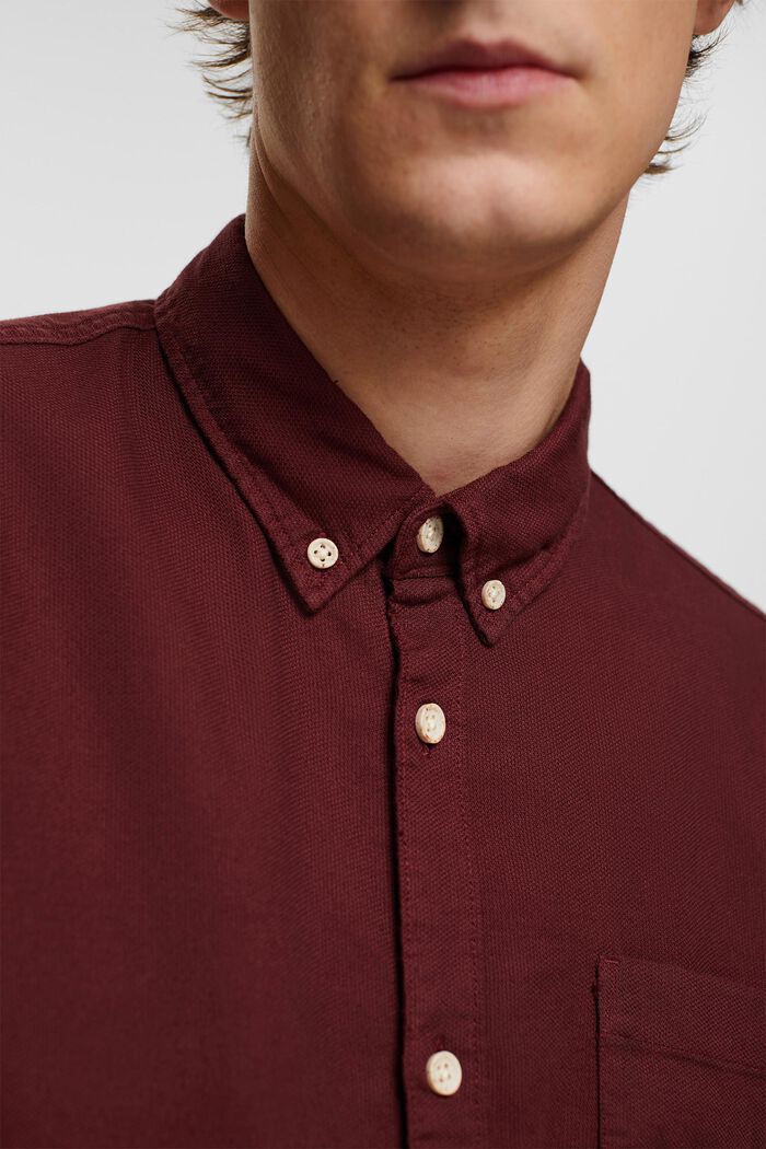 Button-Down-Hemd aus Baumwolle, BORDEAUX RED, detail image number 2