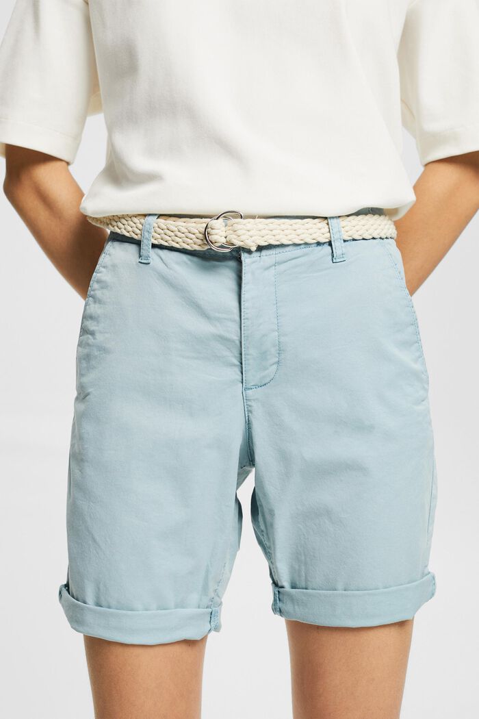Shorts mit Flechtgürtel, GREY BLUE, detail image number 0
