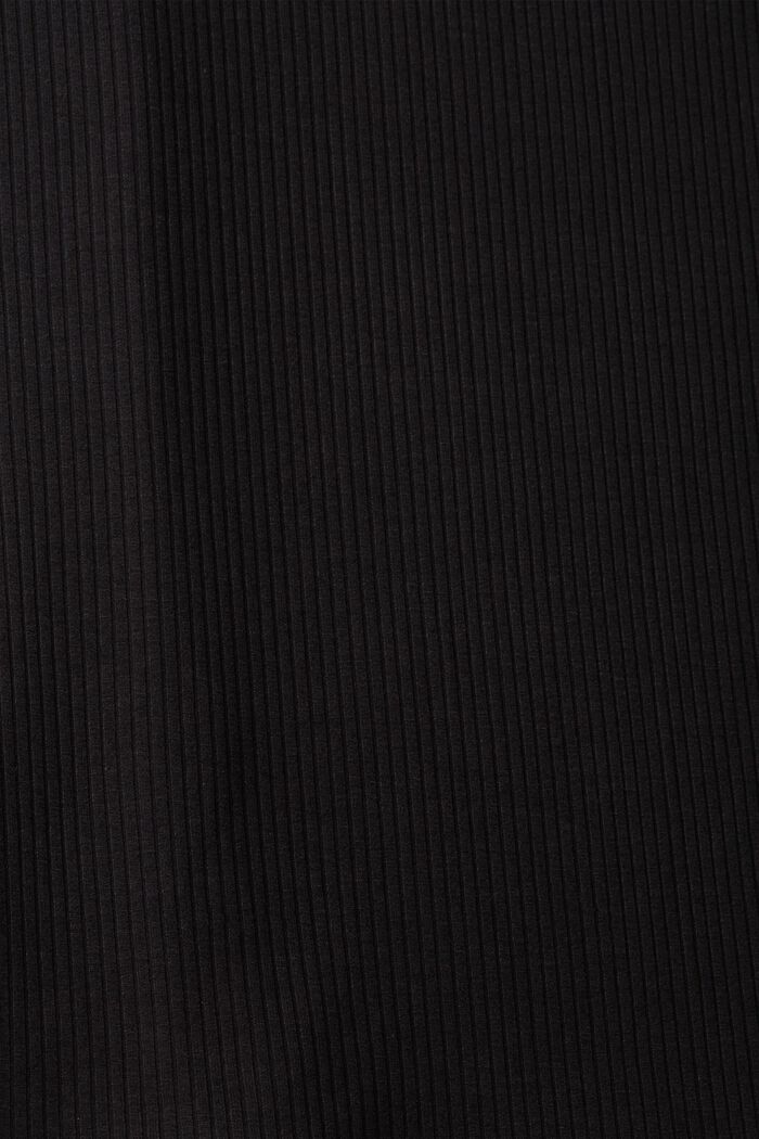 Geripptes Longsleeve mit Spitzendetails, BLACK, detail image number 5