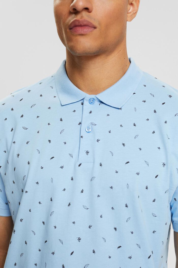 Jersey-Poloshirt mit Print, LIGHT BLUE, detail image number 1
