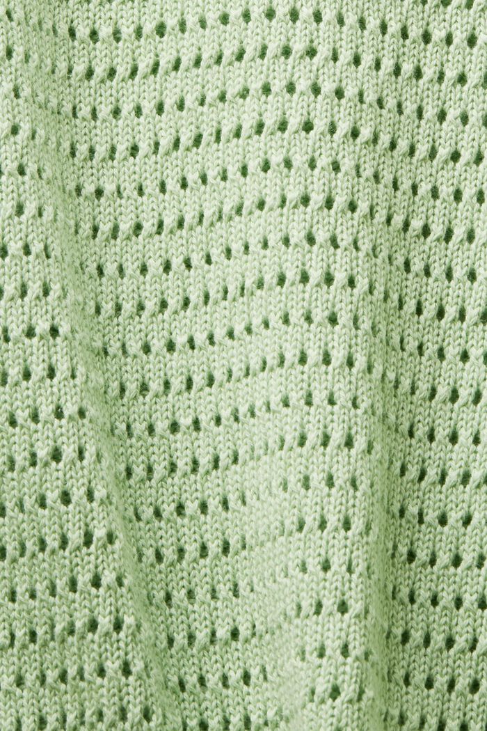 Kurzärmeliger Mesh-Pullover, LIGHT GREEN, detail image number 5