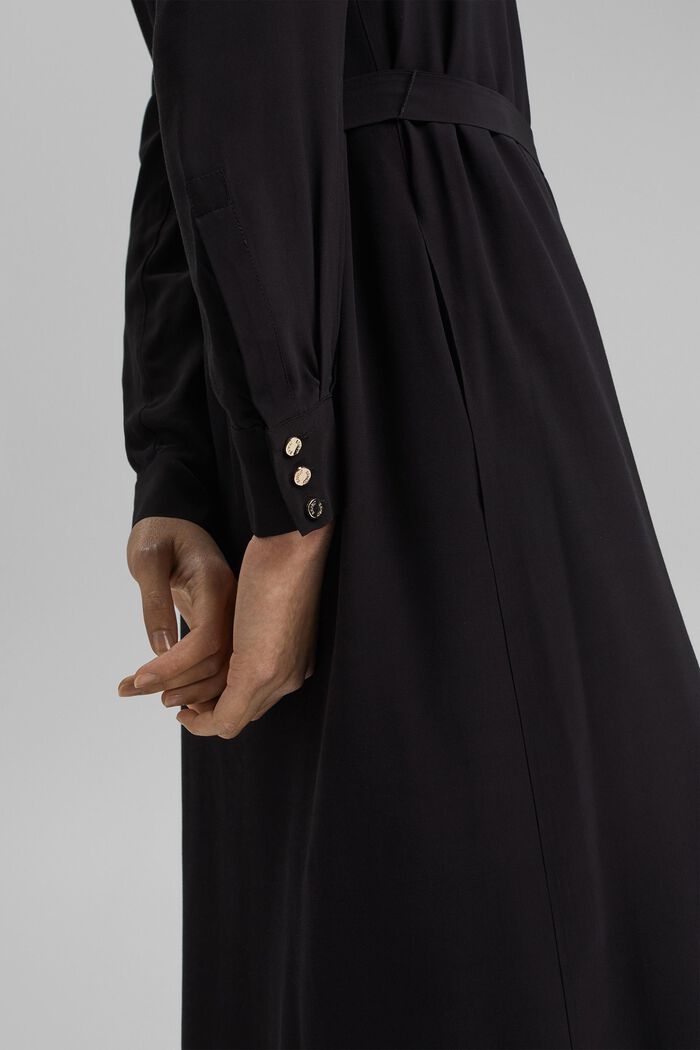 Hemdblusenkleid mit LENZING™ ECOVERO™, BLACK, detail image number 3