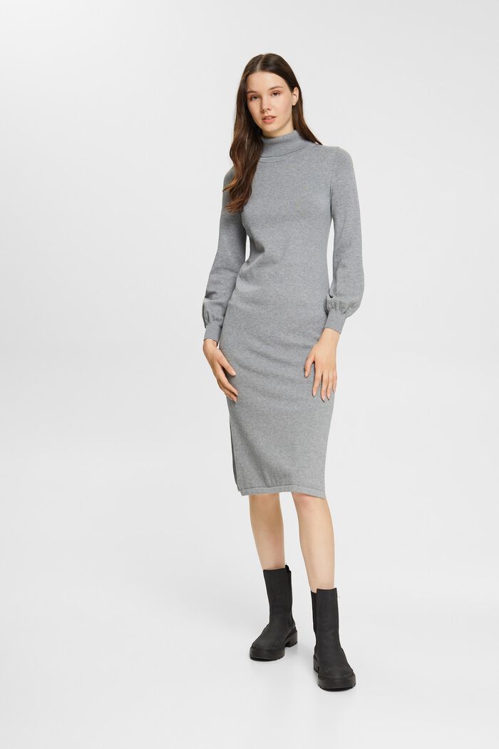 Pulloverkleid mit Polokragen, MEDIUM GREY, detail image number 4