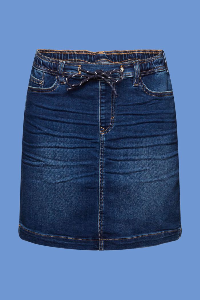 Jeans-Minirock im Jogger-Stil, BLUE DARK WASHED, detail image number 6