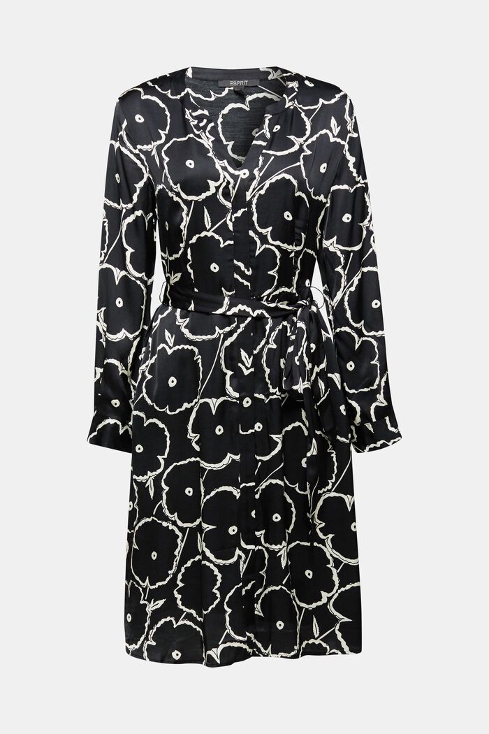 Hemdblusenkleid aus LENZING™ ECOVERO™, BLACK, detail image number 0