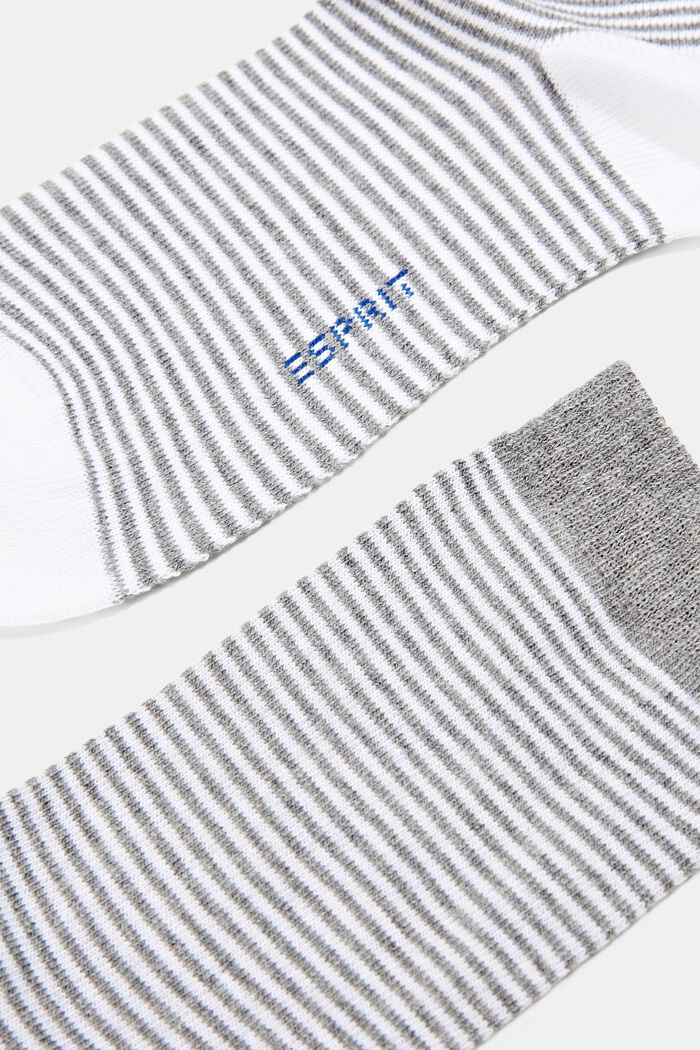 Gestreifte Socken im 2er-Pack, Bio-Baumwolle, WHITE/GREY, detail image number 1