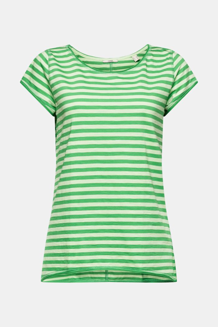 Streifen-T-Shirt mit Rollkanten, GREEN, detail image number 6