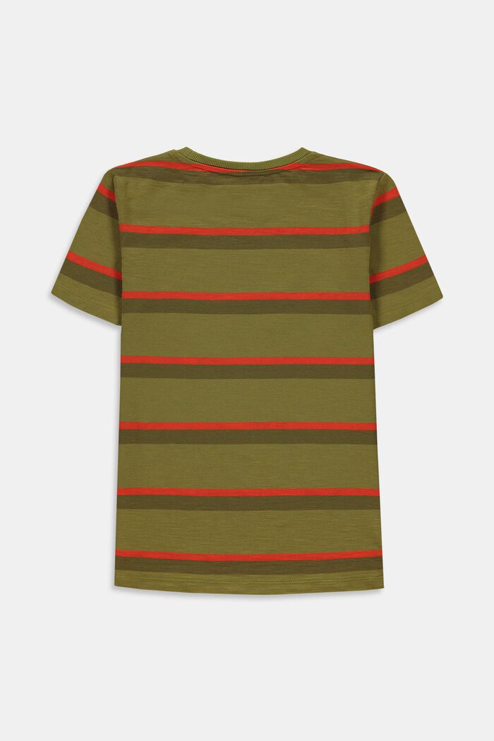 Streifen-T-Shirt aus 100% Baumwolle, LEAF GREEN, detail image number 1
