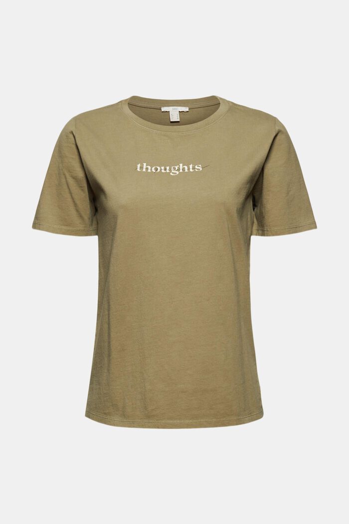 T-Shirt mit Print, 100% Organic Cotton, LIGHT KHAKI, detail image number 0