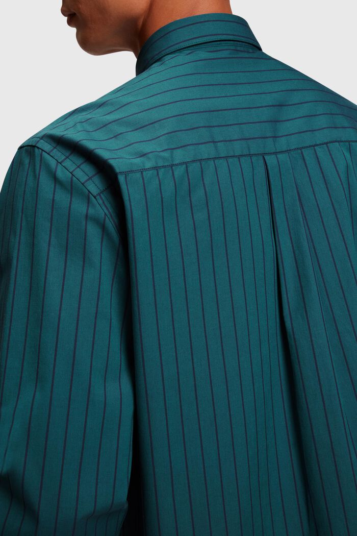 Gestreiftes Relaxed-Fit-Hemd aus Popeline, TEAL BLUE, detail image number 3