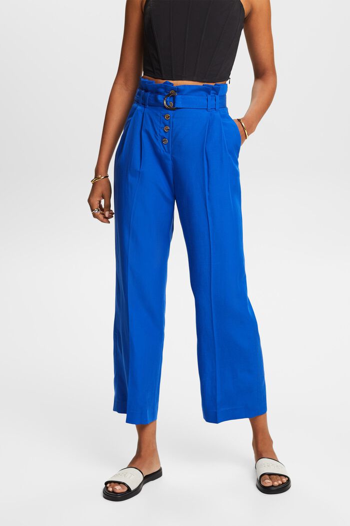 Mix and Match: Verkürzte Culotte mit hoher Taille, BRIGHT BLUE, detail image number 0