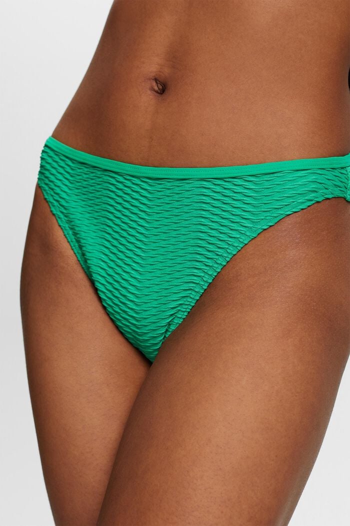 Recycelt: Strukturierte Bikinihose, GREEN, detail image number 1