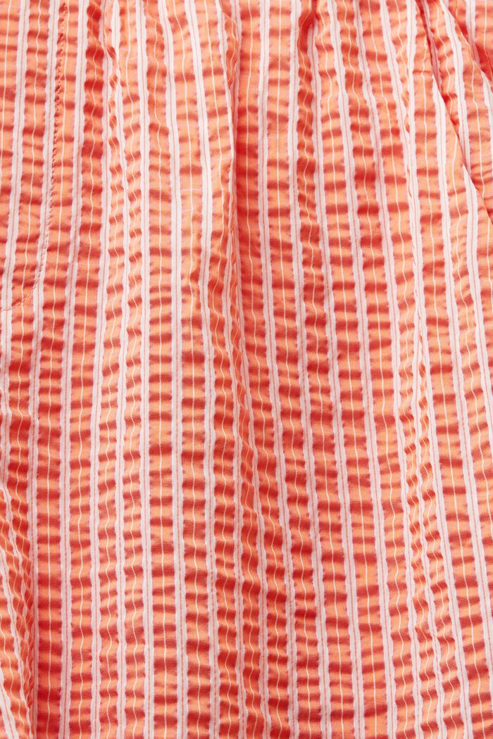 Gestreifte Shorts in Crinkle-Optik, BRIGHT ORANGE, detail image number 6