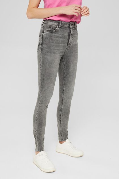 Stretch-Jeans im Washed-out-Look, GREY MEDIUM WASHED, overview