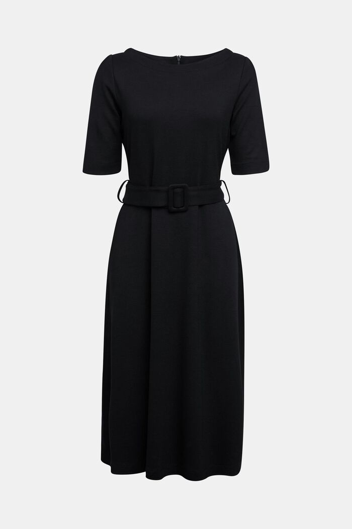 Jersey-Kleid mit LENZING™ ECOVERO™, BLACK, detail image number 0