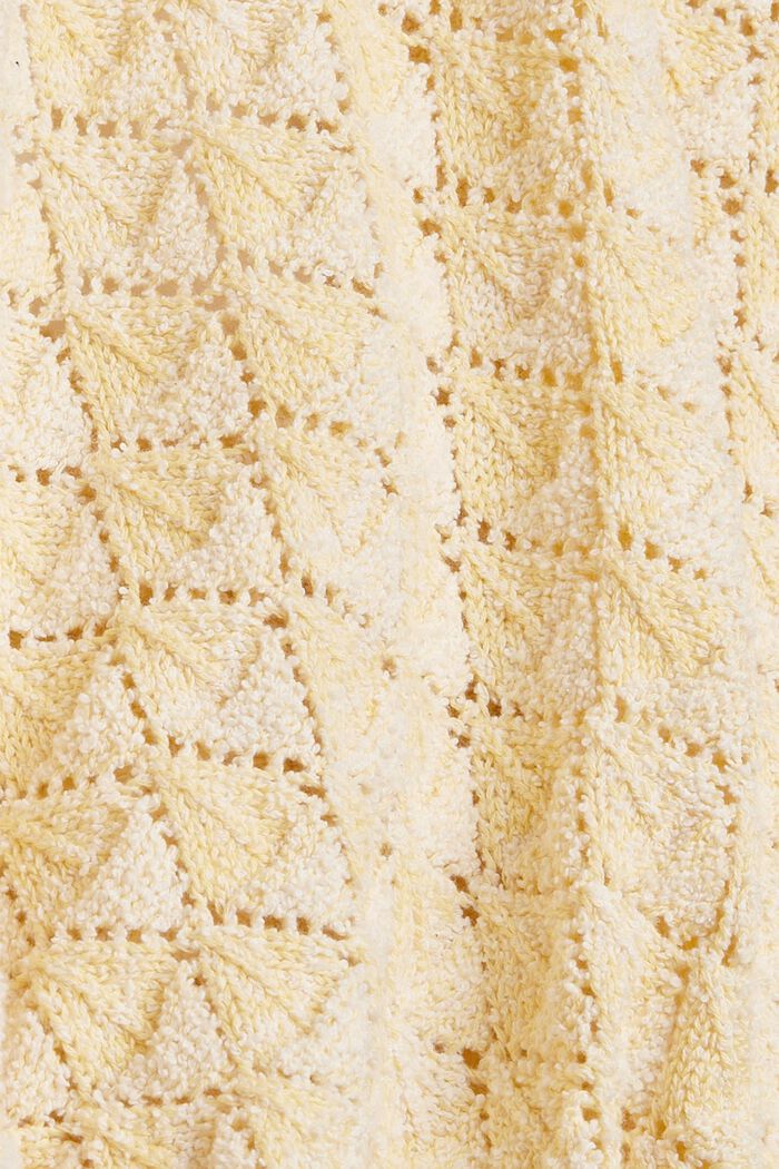 Cardigan in Mouline-Optik, Organic Cotton, PASTEL YELLOW, detail image number 4