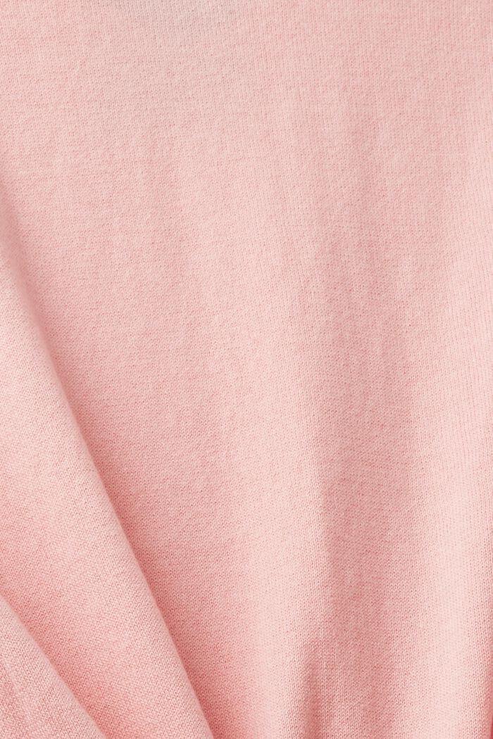 Pullover mit V-Ausschnitt aus Baumwolle, PINK, detail image number 4