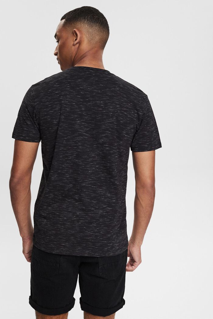 Meliertes Jersey-T-Shirt mit 3D Logo-Print, BLACK, detail image number 3