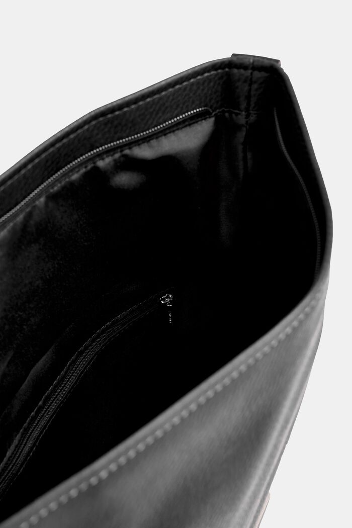 Flap Over-Bag in Lederoptik, BLACK, detail image number 3
