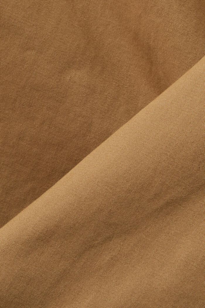 Schmal geschnittene Chino aus Baumwolltwill, CAMEL, detail image number 5