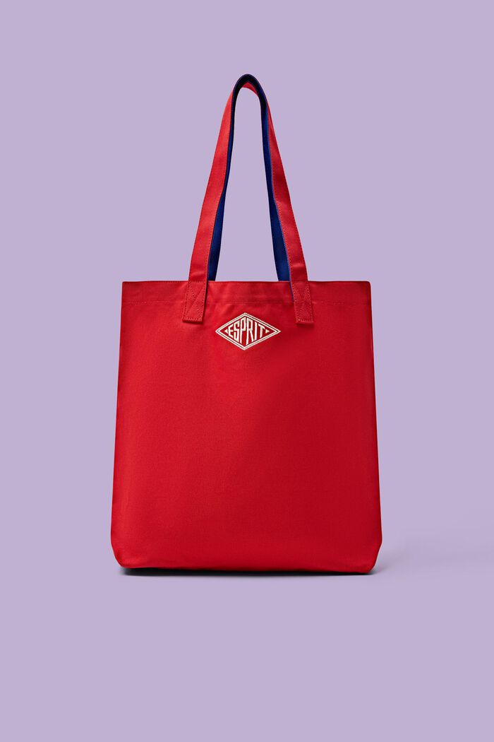 Tote Bag aus Baumwolle mit Logo, DARK RED, detail image number 0