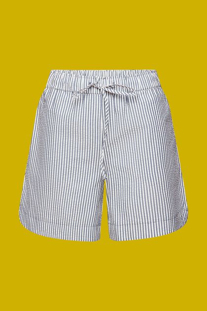 Seersucker-Shorts mit Streifen, 100 % Baumwolle