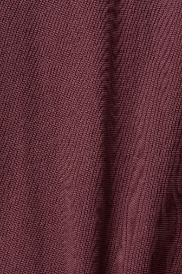 Longsleeve aus Waffel-Piqué, 100 % Baumwolle, BORDEAUX RED, detail image number 5
