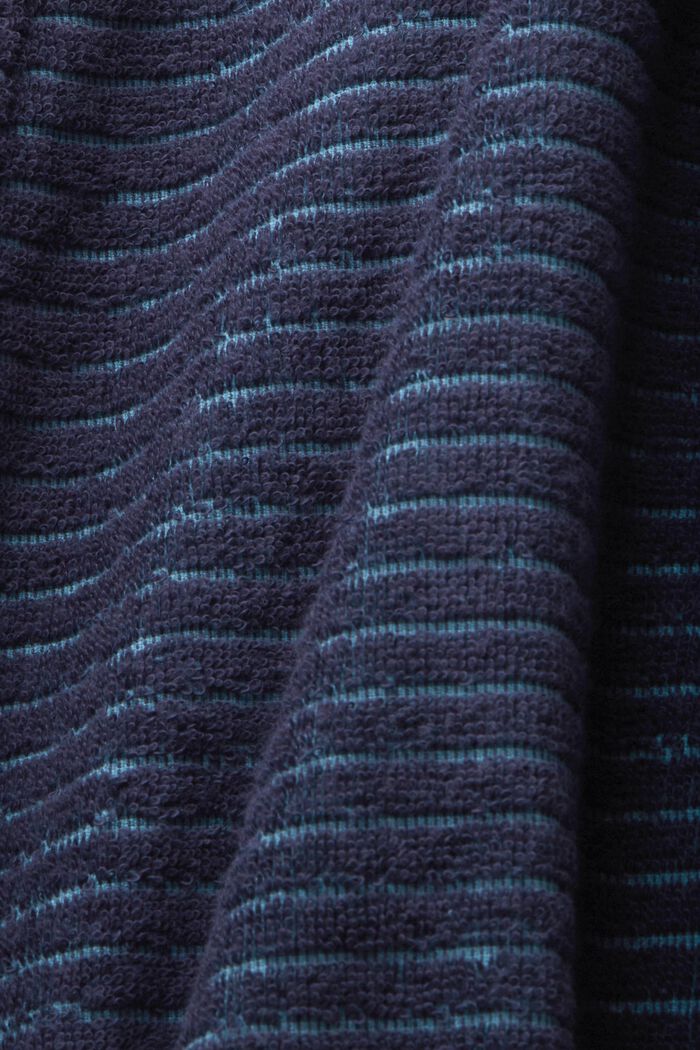 Bademantel mit Strukturstreifen, NAVY BLUE, detail image number 4