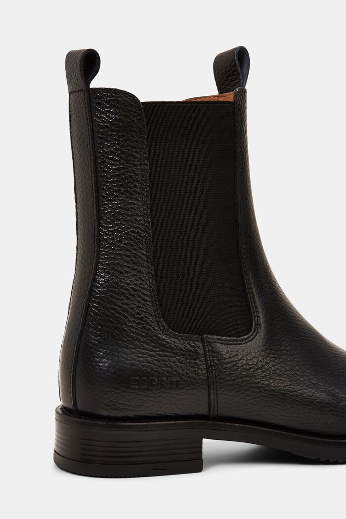 Glattleder Chelsea Boots, BLACK, detail image number 4