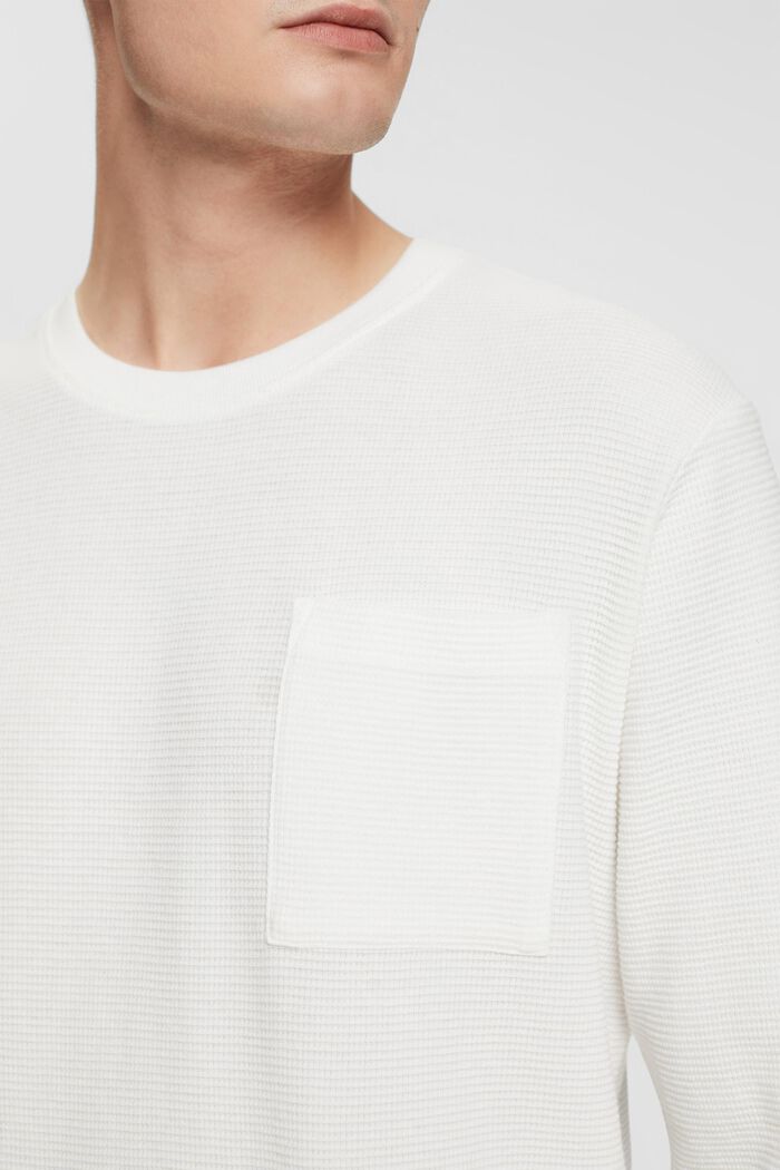 Texturiertes Longsleeve, OFF WHITE, detail image number 2