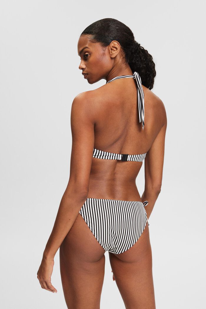 Gestreiftes Neckholder-Bikinitop mit Bügel, BLACK, detail image number 3