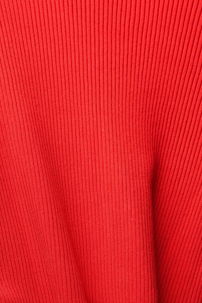 Gerippter Cardigan mit T-Shirt-Ärmeln, RED, detail image number 4