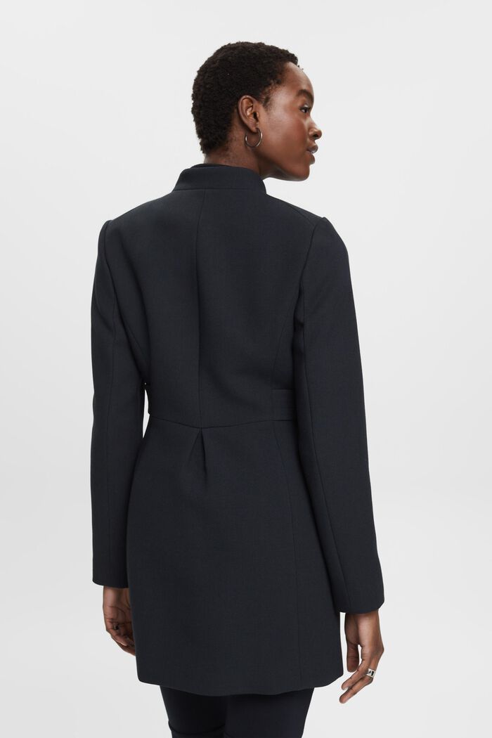 Taillierter Mantel mit umgekehrtem Reverskragen, BLACK, detail image number 3