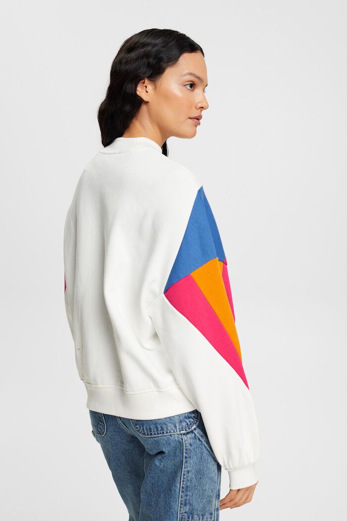 Colourblock-Sweatshirt mit Logo-Print, OFF WHITE, detail image number 3