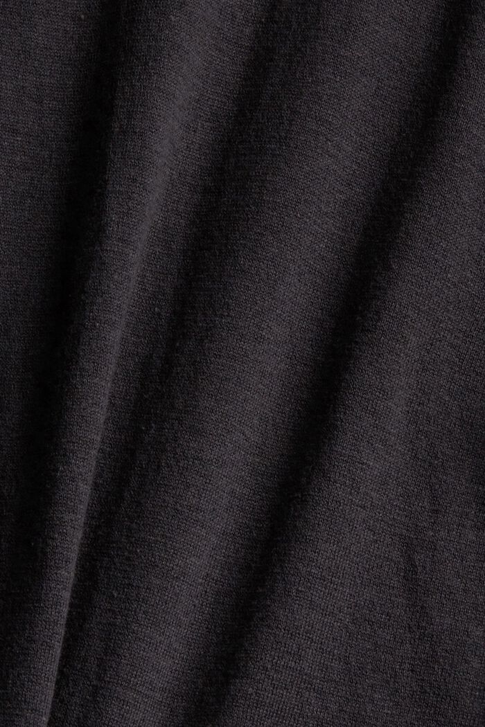Mit TENCEL™: Poloshirt in Strick-Optik, ANTHRACITE, detail image number 4