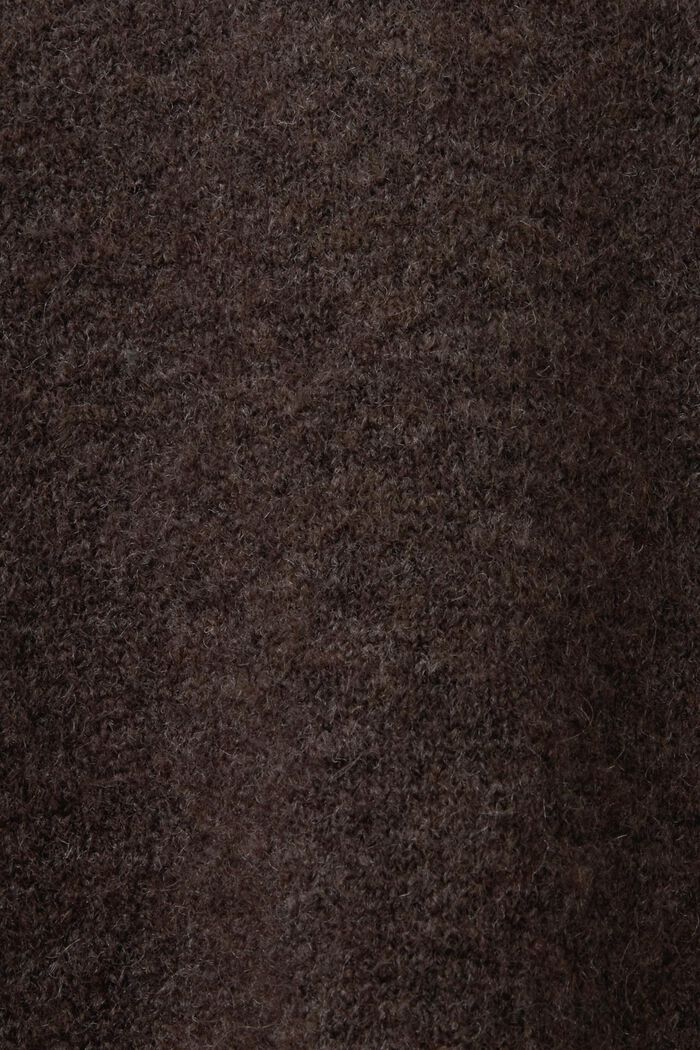 Wollmix-Pullover mit V-Ausschnitt, DARK BROWN, detail image number 5