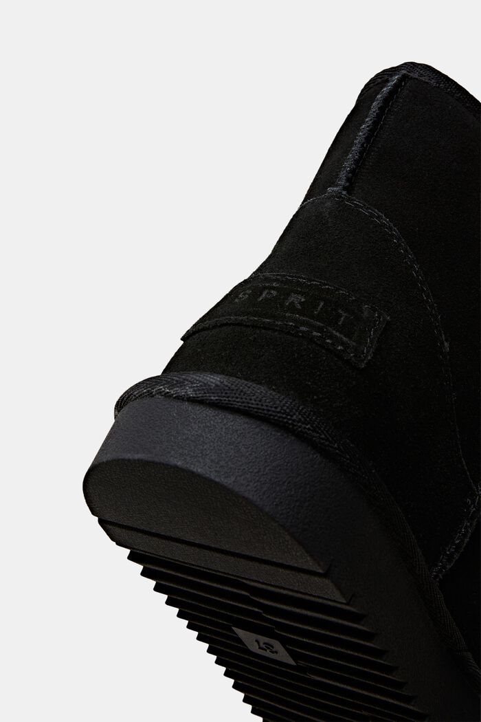 Boots aus Veloursleder mit Kunstfellfutter, BLACK, detail image number 3
