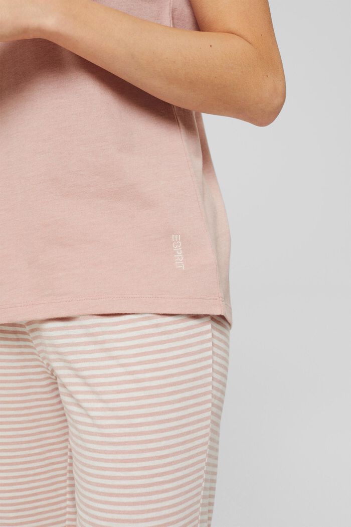 Jersey-Pyjama aus 100% Bio-Baumwolle, OLD PINK, detail image number 3