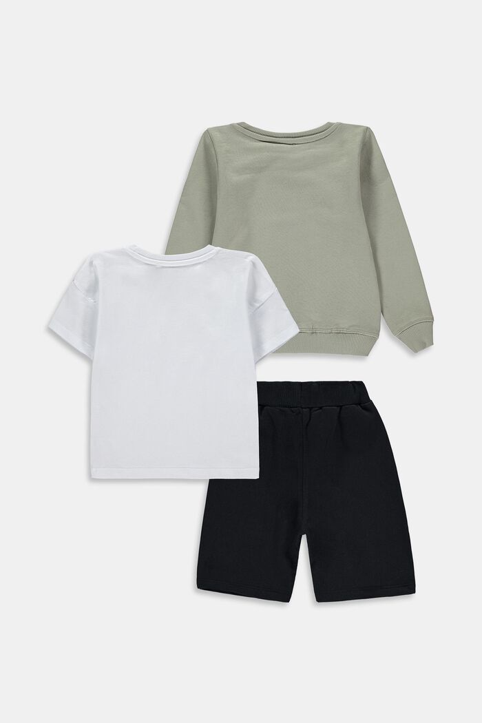 Gemischtes Set: Sweatshirt, T-Shirt und Shorts, DUSTY GREEN, detail image number 1