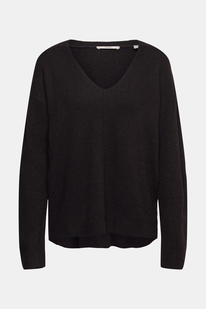 Mit Wolle: flauschiger Pullover, BLACK, detail image number 2