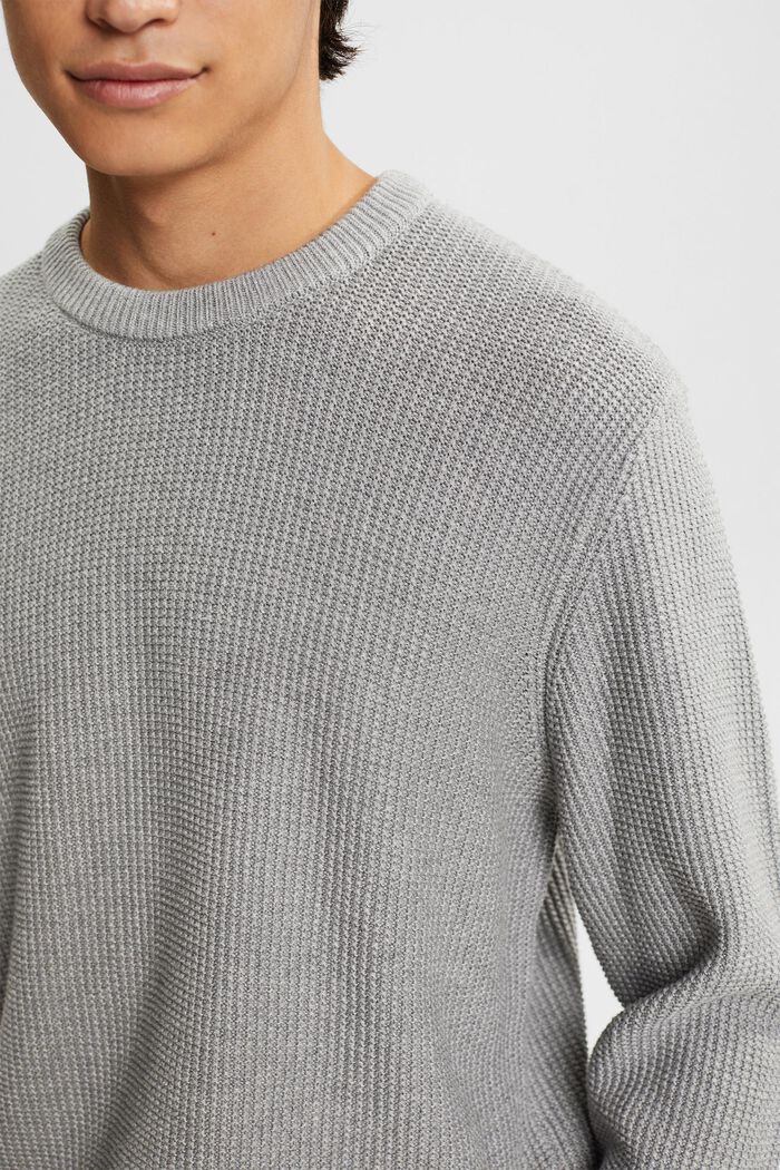 Sweater aus 100% Baunwollen, MEDIUM GREY, detail image number 2