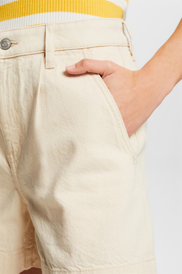 Shorts aus Baumwolltwill in Washed-Optik, OFF WHITE, detail image number 3