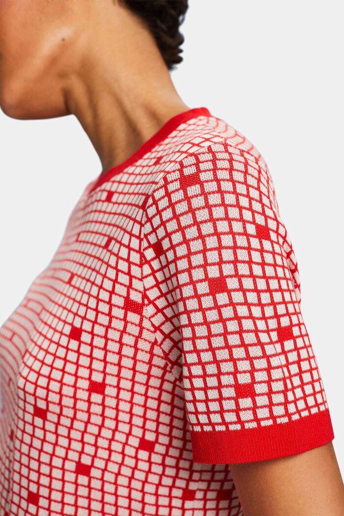 Jacquard-Sweatshirt mit Rundhalsausschnitt, RED, detail image number 3