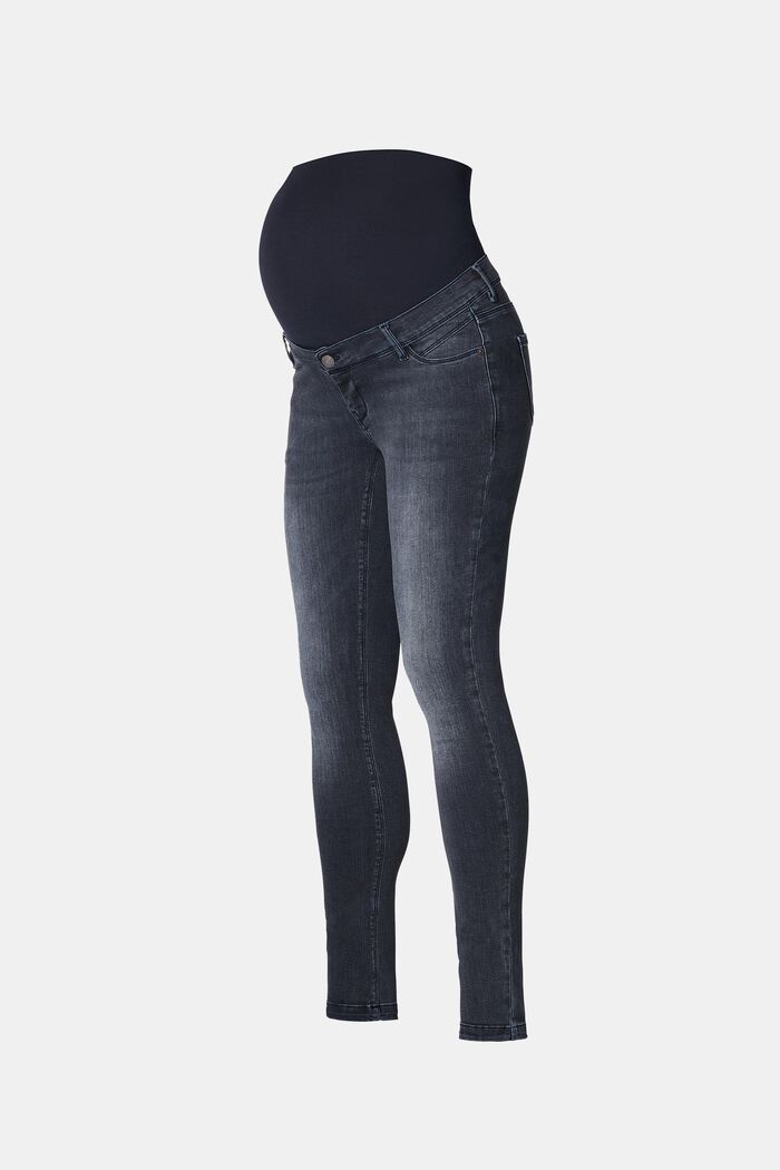 Stretch-Jeans mit Überbauchbund, BLACK BLUE WASHED, detail image number 3