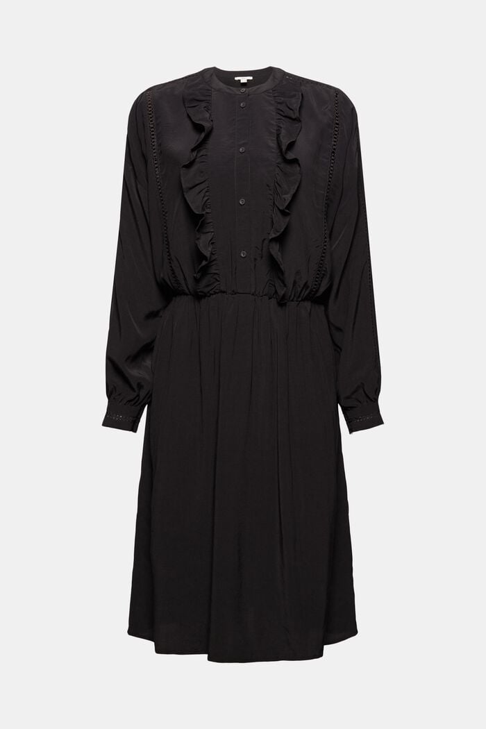 Kleid mit Häkelspitze, LENZING™ ECOVERO™, BLACK, detail image number 6