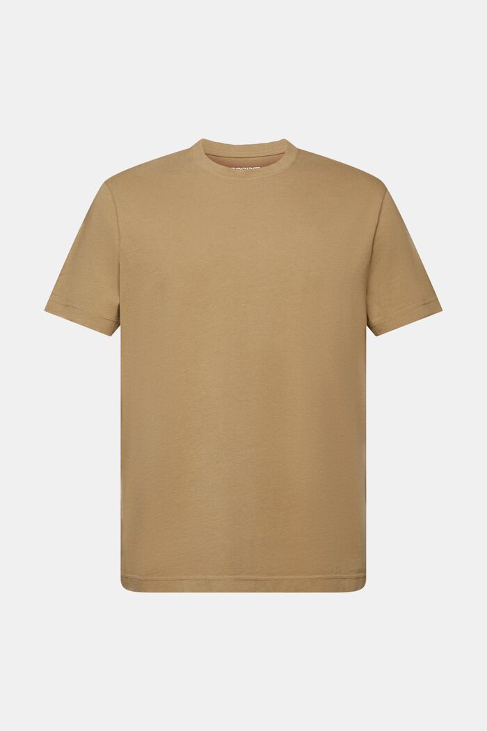 Rundhals-T-Shirt aus Jersey, 100 % Baumwolle, KHAKI GREEN, detail image number 6