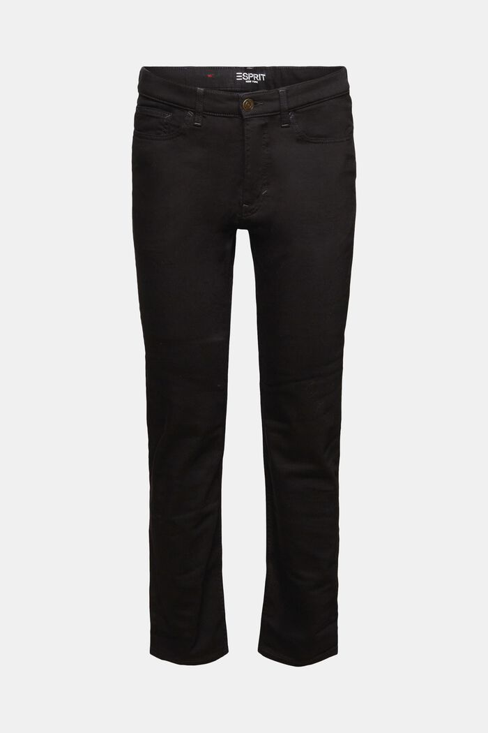 Jeans mit geradem Bein und mittlerer Bundhöhe, BLACK RINSE, detail image number 6
